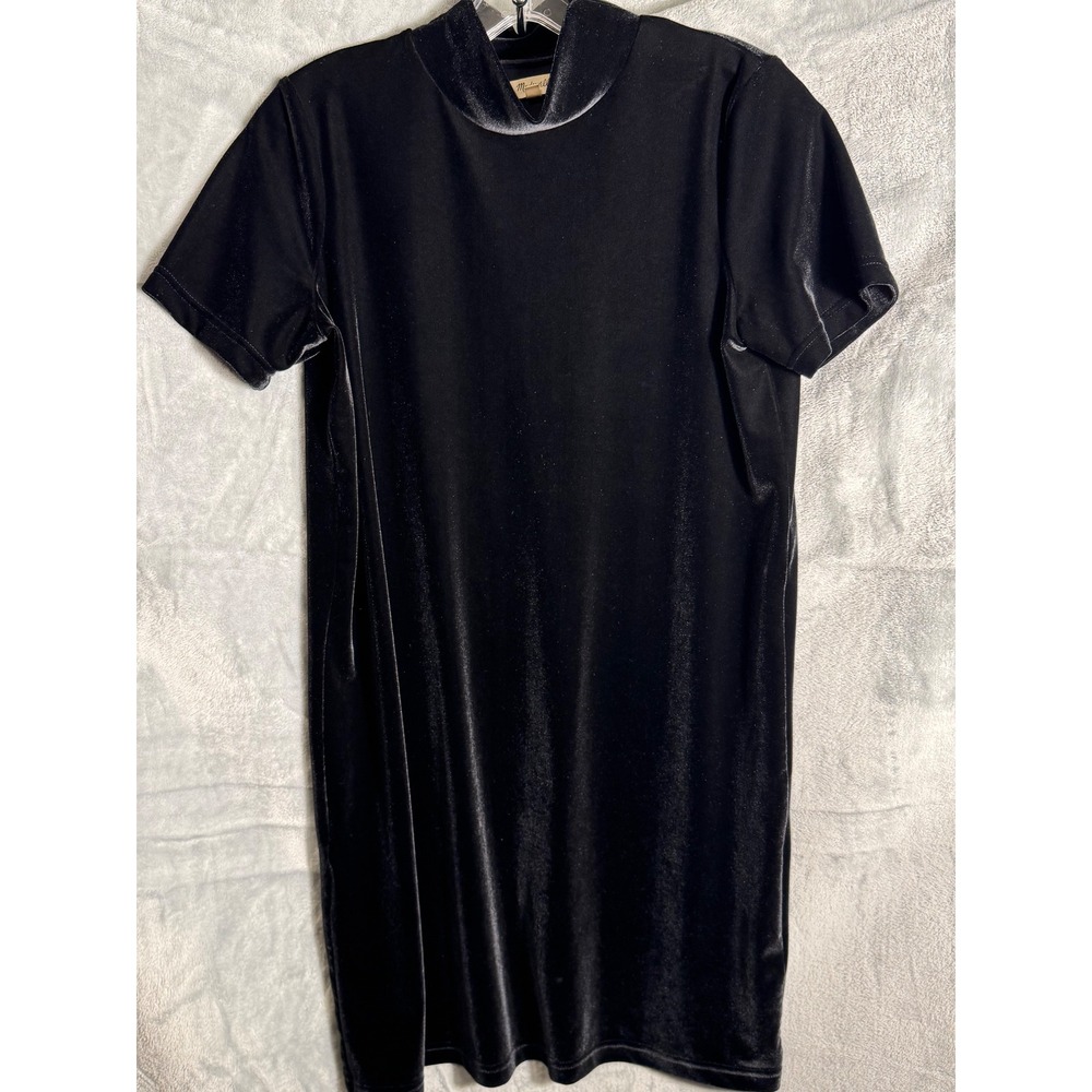 Madewell Black Velvet Midi Dress